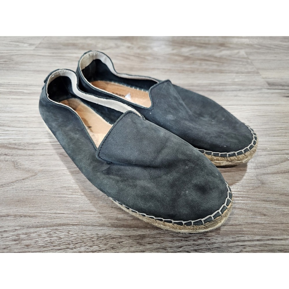 Free People Flats Size 41 womens Shoes Black Nubuck Espadrille